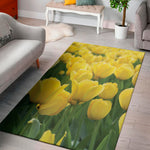 Yellow Tulip Print Area Rug