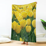 Yellow Tulip Print Blanket