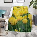 Yellow Tulip Print Blanket