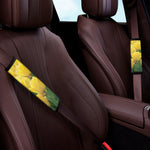Yellow Tulip Print Car Seat Belt Covers