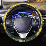 Yellow Tulip Print Car Steering Wheel Cover