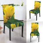Yellow Tulip Print Dining Chair Slipcover