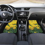 Yellow Tulip Print Front and Back Car Floor Mats