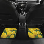 Yellow Tulip Print Front and Back Car Floor Mats