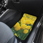 Yellow Tulip Print Front and Back Car Floor Mats