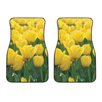 Yellow Tulip Print Front Car Floor Mats