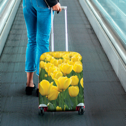 Yellow Tulip Print Luggage Cover