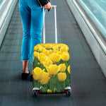 Yellow Tulip Print Luggage Cover