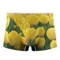Yellow Tulip Print Men's Boxer Briefs