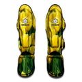 Yellow Tulip Print Muay Thai Shin Guards