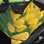 Yellow Tulip Print Pet Car Back Seat Cover