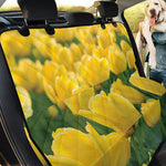 Yellow Tulip Print Pet Car Back Seat Cover