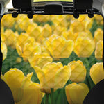 Yellow Tulip Print Pet Car Back Seat Cover