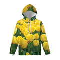 Yellow Tulip Print Pullover Hoodie
