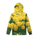 Yellow Tulip Print Pullover Hoodie
