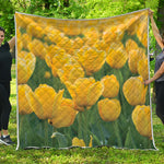 Yellow Tulip Print Quilt