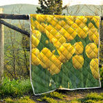 Yellow Tulip Print Quilt