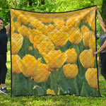Yellow Tulip Print Quilt