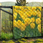 Yellow Tulip Print Quilt
