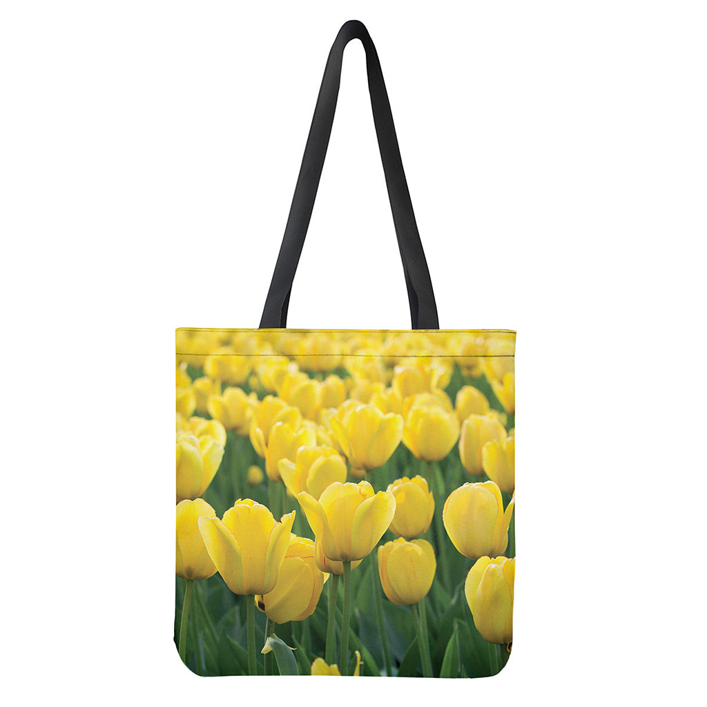 Yellow Tulip Print Tote Bag