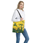 Yellow Tulip Print Tote Bag
