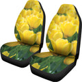 Yellow Tulip Print Universal Fit Car Seat Covers
