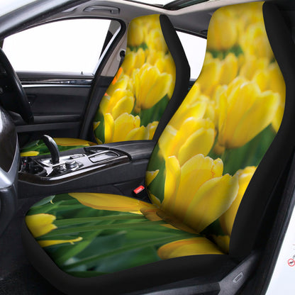 Yellow Tulip Print Universal Fit Car Seat Covers