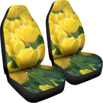 Yellow Tulip Print Universal Fit Car Seat Covers