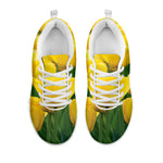 Yellow Tulip Print White Sneakers