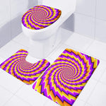 Yellow Twisted Moving Optical Illusion 3 Piece Bath Mat Set
