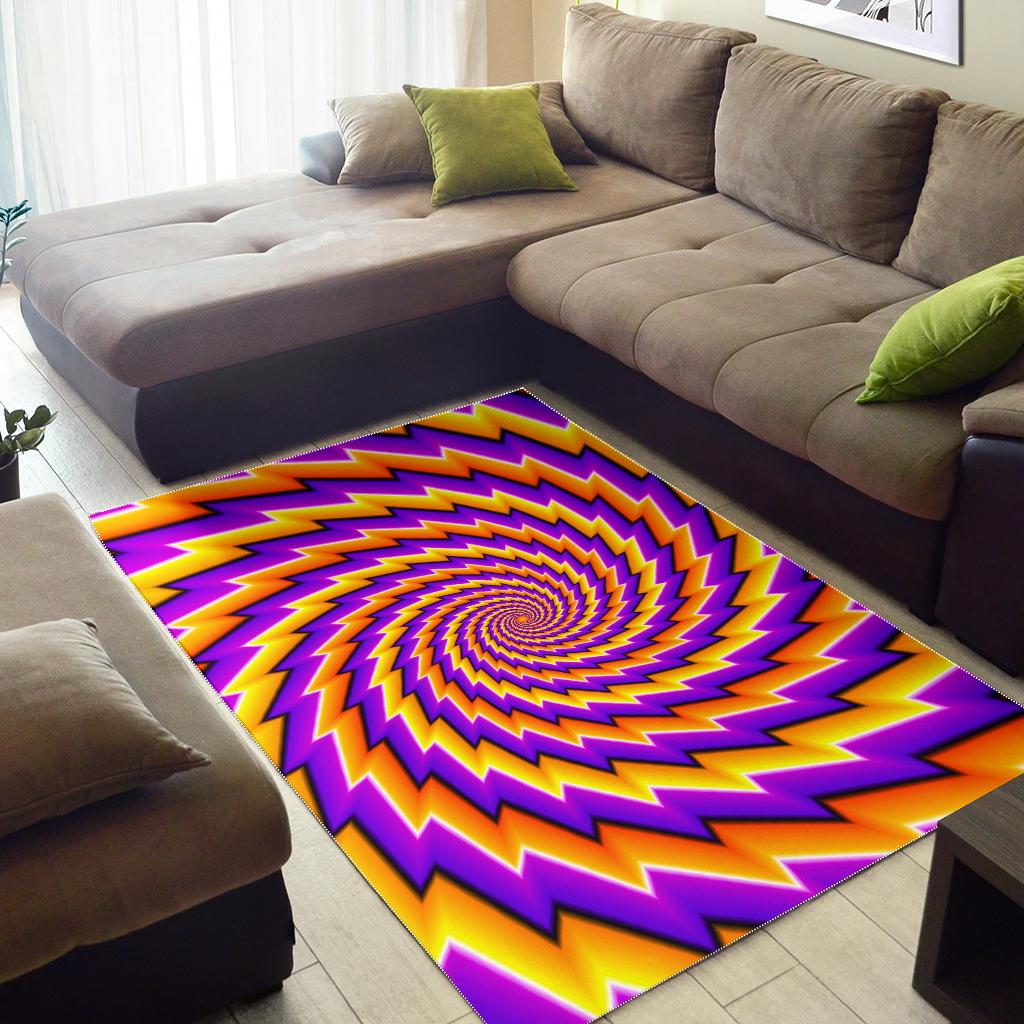 Yellow Twisted Moving Optical Illusion Area Rug GearFrost