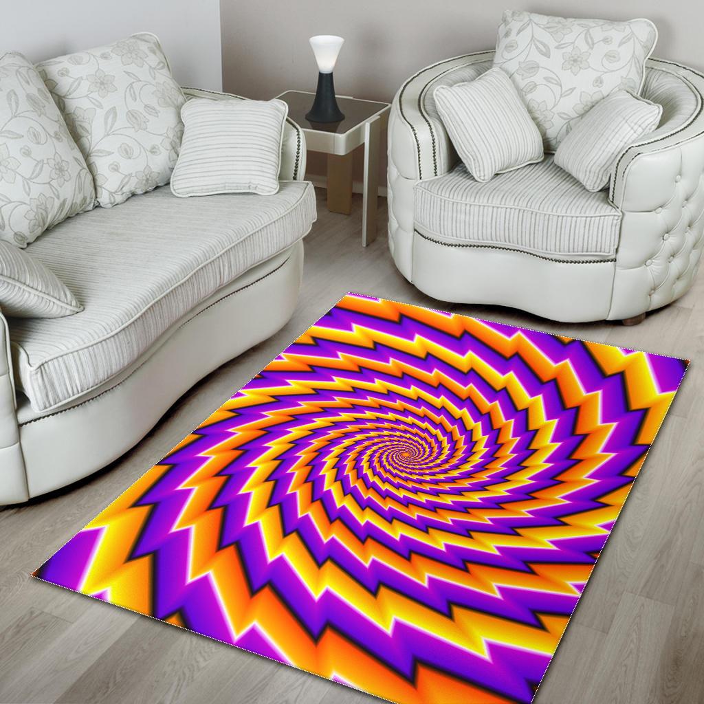 Yellow Twisted Moving Optical Illusion Area Rug GearFrost