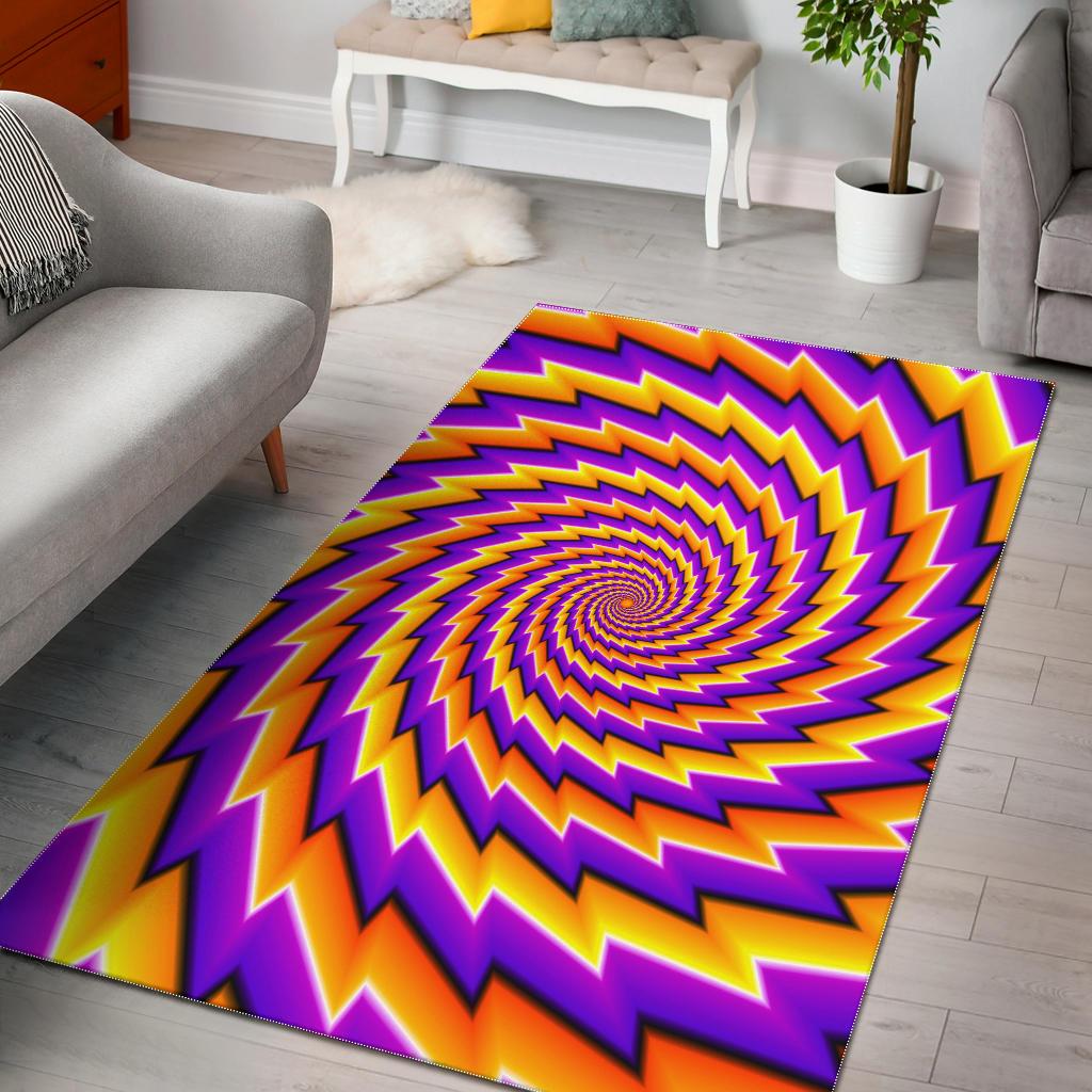 Yellow Twisted Moving Optical Illusion Area Rug GearFrost