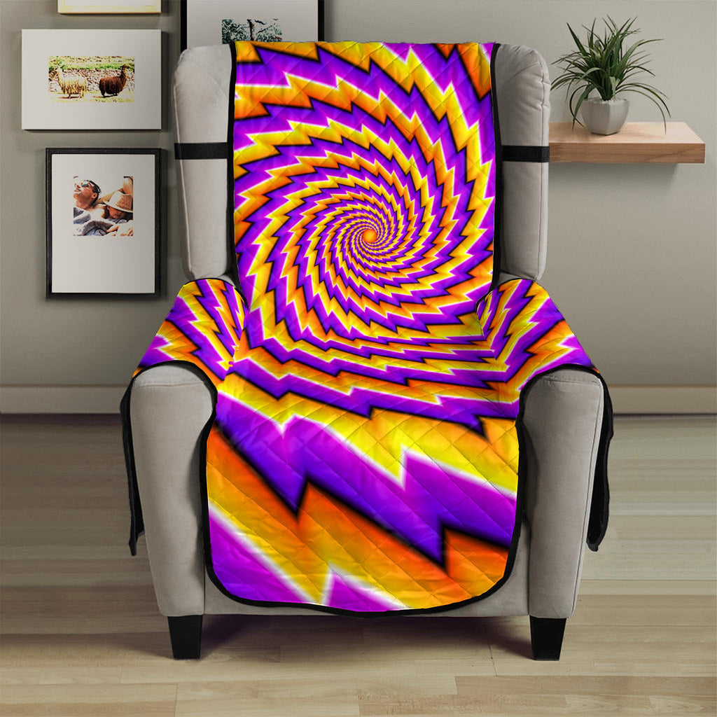 Yellow Twisted Moving Optical Illusion Armchair Protector