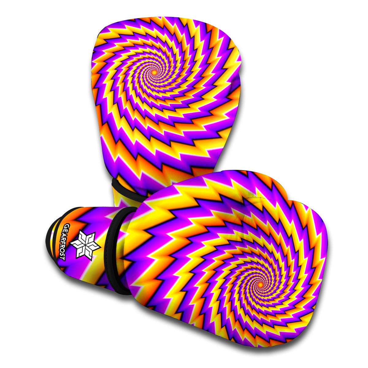 Yellow Twisted Moving Optical Illusion Boxing Gloves