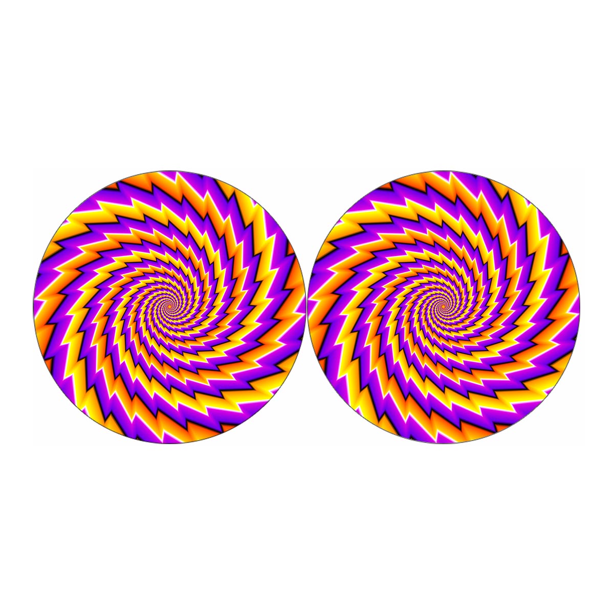 Yellow Twisted Moving Optical Illusion Car Coasters