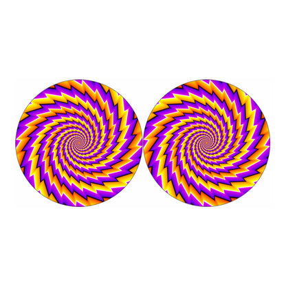 Yellow Twisted Moving Optical Illusion Car Coasters