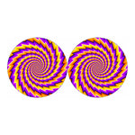 Yellow Twisted Moving Optical Illusion Car Coasters
