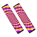 Yellow Twisted Moving Optical Illusion Car Seat Belt Covers