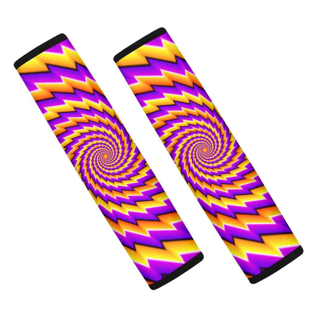 Yellow Twisted Moving Optical Illusion Car Seat Belt Covers