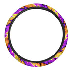 Yellow Twisted Moving Optical Illusion Car Steering Wheel Cover