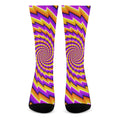 Yellow Twisted Moving Optical Illusion Crew Socks