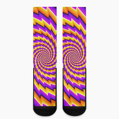 Yellow Twisted Moving Optical Illusion Crew Socks