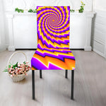 Yellow Twisted Moving Optical Illusion Dining Chair Slipcover