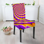 Yellow Twisted Moving Optical Illusion Dining Chair Slipcover