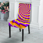 Yellow Twisted Moving Optical Illusion Dining Chair Slipcover