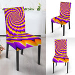 Yellow Twisted Moving Optical Illusion Dining Chair Slipcover
