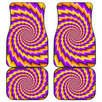 Yellow Twisted Moving Optical Illusion Front and Back Car Floor Mats