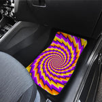 Yellow Twisted Moving Optical Illusion Front and Back Car Floor Mats