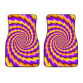 Yellow Twisted Moving Optical Illusion Front Car Floor Mats